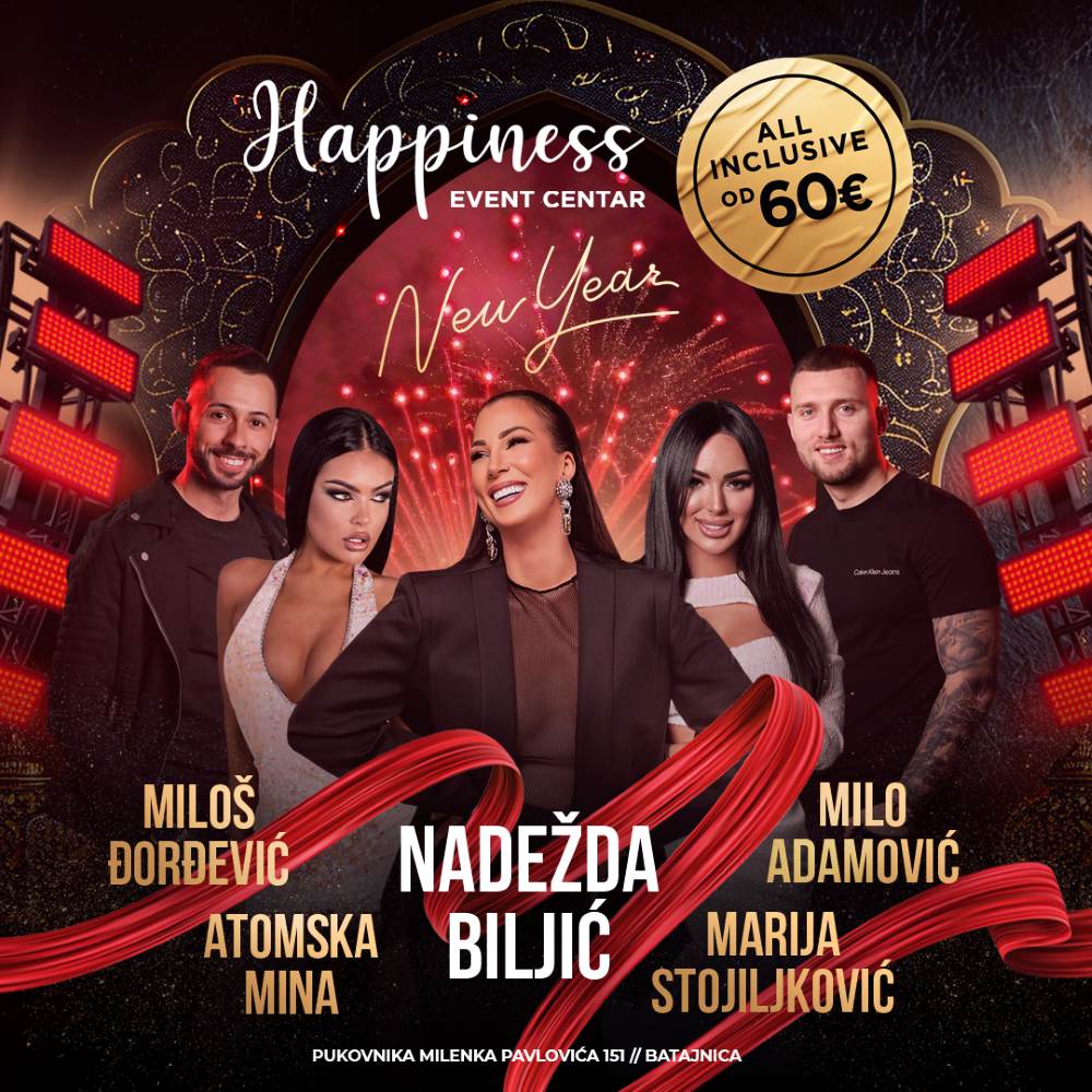 Happiness event centar nova godina 2026 plakat