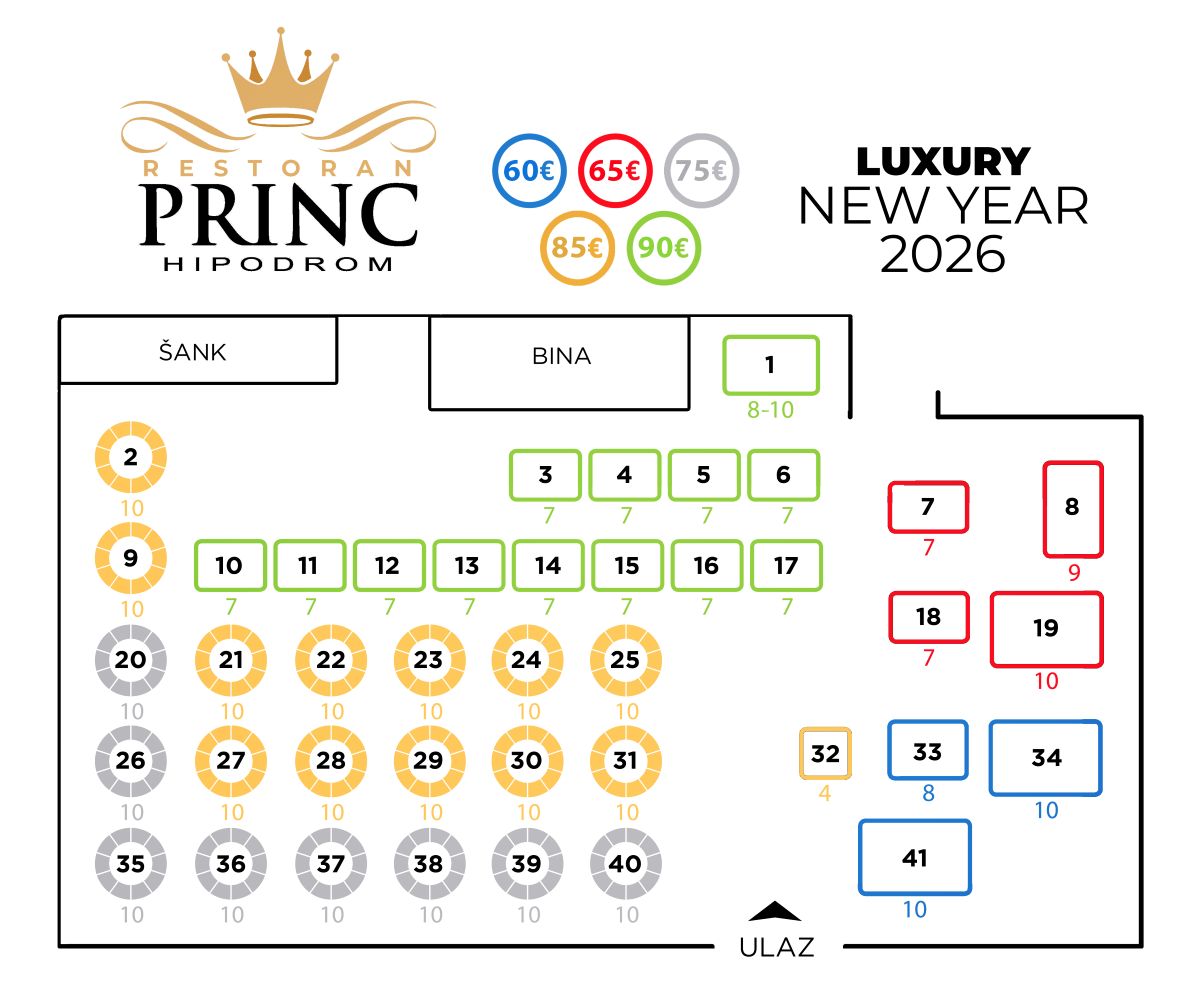Restoran Princ Nova godina mapa