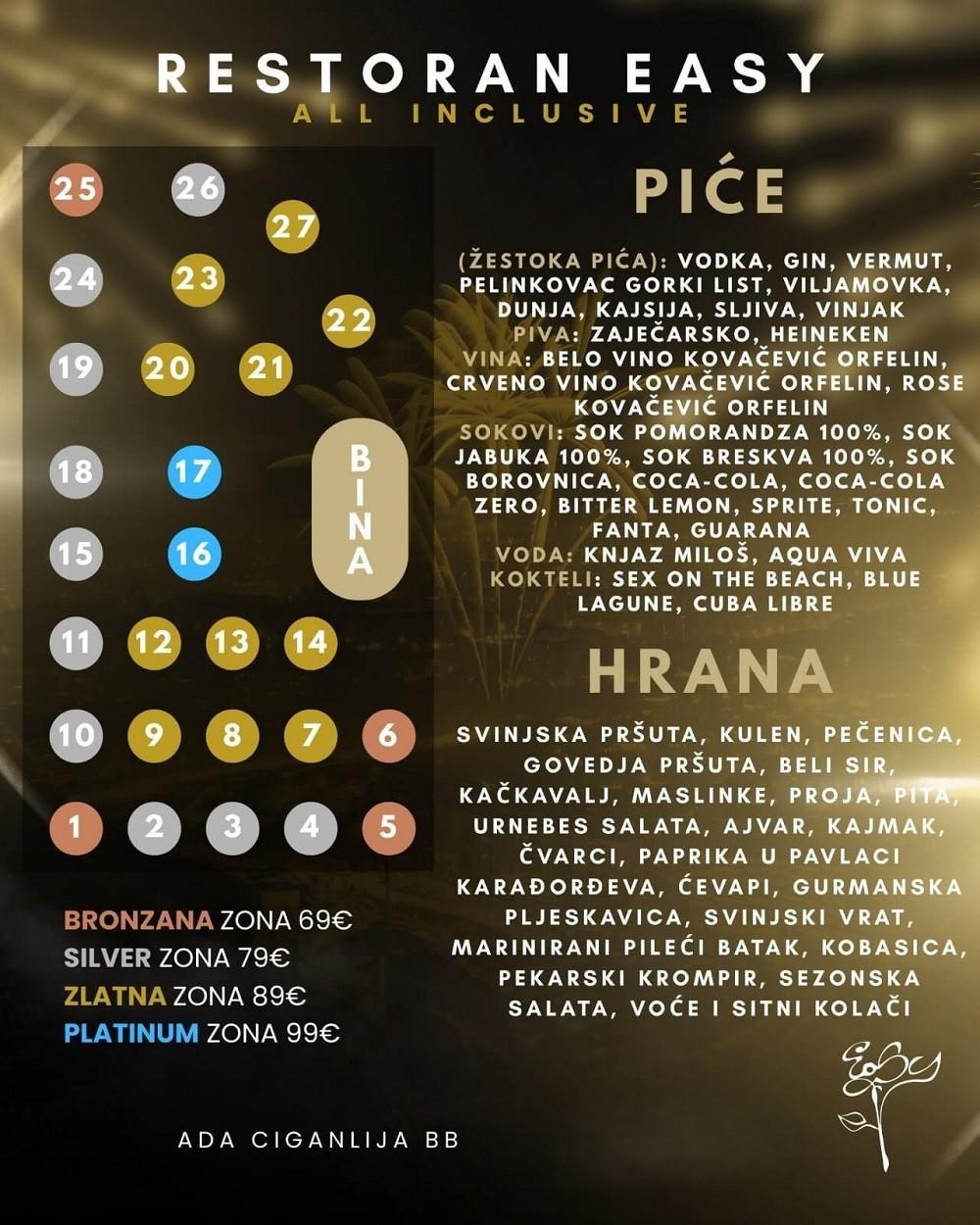 Restoran Easy Nova godina mapa